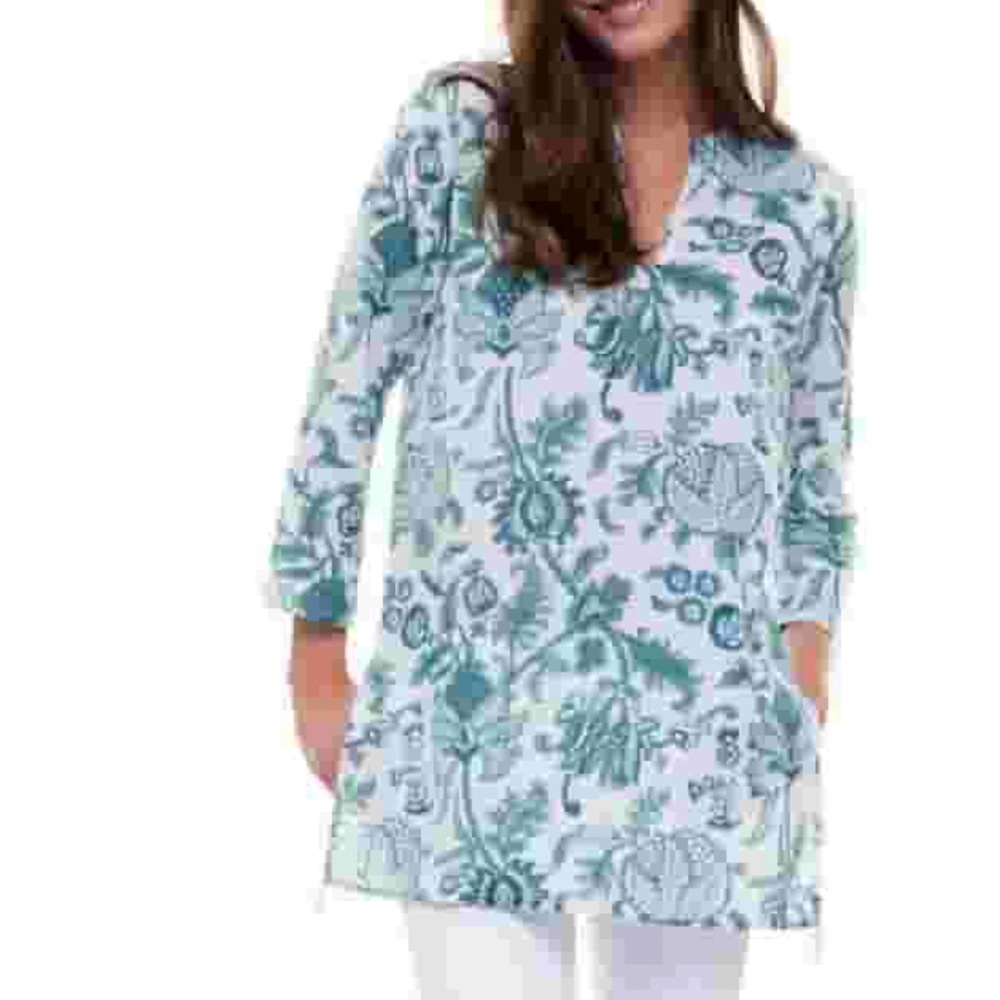 Roller Rabbit Turquoise Amanda Kurta - Picture 2 of 3